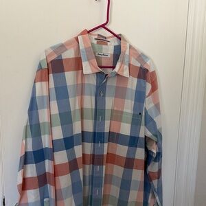 Tommy Bahama Pastel Plaid Button-Down Shirt - Blue, Green, Coral